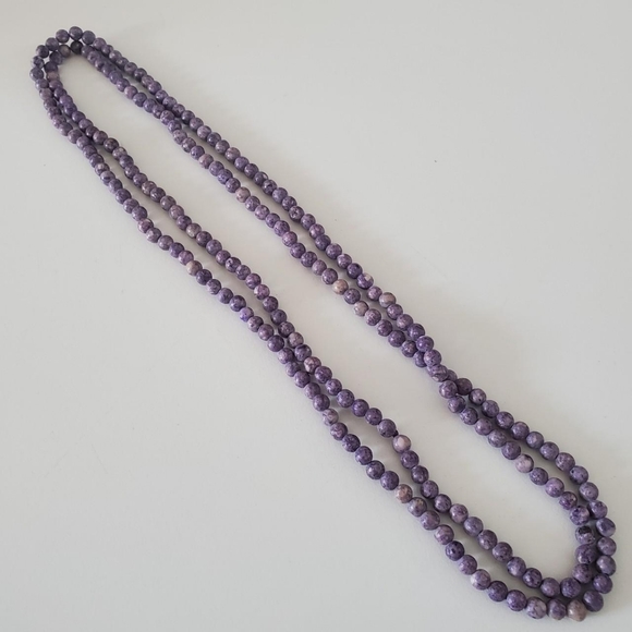 Vintage Handmade Bohemian Purple Stone Necklace - Picture 4 of 4